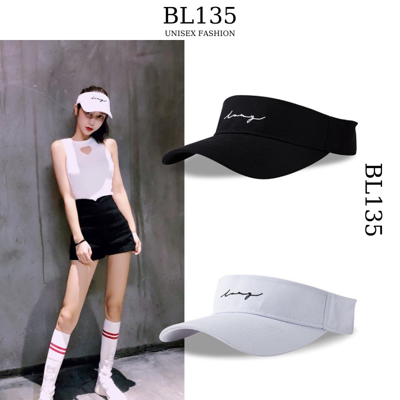 Mũ Lưỡi Trai Nam Nữ Thể Thao Nửa Đầu Tennis thêu chữ ký, Nón Kết Không Nóc Unisex Thời Trang Ulzzang BL135