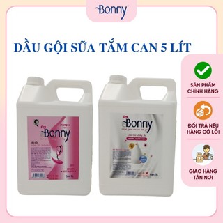 Can dầu gội, Can sữa tắm, can dầu xả 5 lít BONNY hương nước hoa dùng cho khách sạn, nhà nghỉ, hộ gia đình, Spa, Can 5L