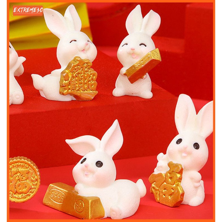 Cá Tuyết 2023 Cny Thỏ Vật Trang Trí Diy Mini Nhựa Đồ Trang Trí Lễ Hội Mùa Xuân Xe Máy Tính Để Bàn Trang Trí