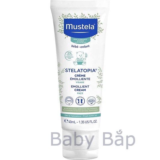 Kem dưỡng da mặt dành cho da chàm Mustela STELATOPIA EMOLLIENT CREAM FACE 40ml