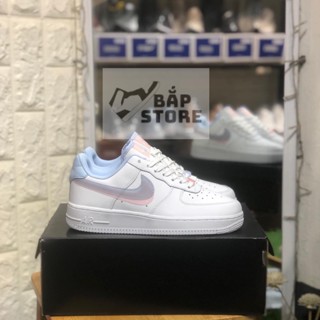 (Hàng Trung) Giày Sneaker Air Force 1 Low LV8 Double Swoosh Light Armory Blue , Giày thể thao nữ af1 Xanh Hồng