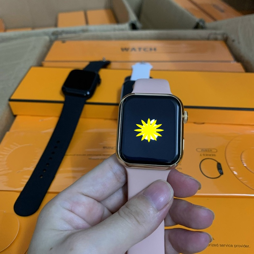 Đồng Hồ Thông Minh LOGO TÁO Seri 8 Full Thông Báo / Smart Watch Hermes Khung Thép / Màn Hình Tràn Viền Siêu Mượt