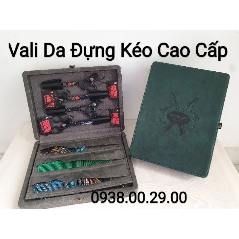 Vali Da Đựng Kéo Cắt Tóc Cao Cấp, Túi Da Đựng Kéo Cắt Tóc Chuyên Nghiệp Cho Thợ. (Ảnh thật)