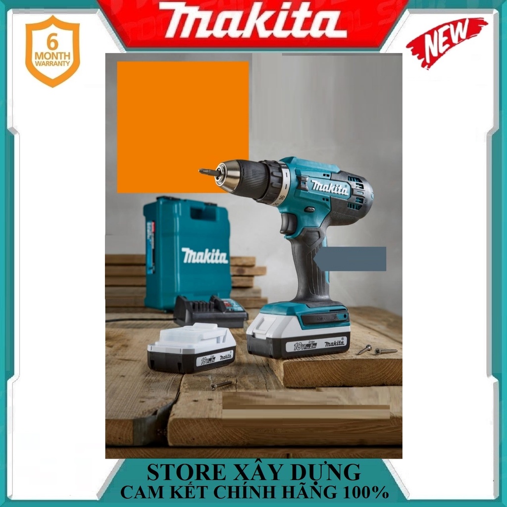 MÁY KHOAN VÀ VẶN VÍT DÙNG PIN(BL1820G*2+DC18WA)(18V) MAKITA DF488DWAE - HÀNG CHÍNH HÃNG