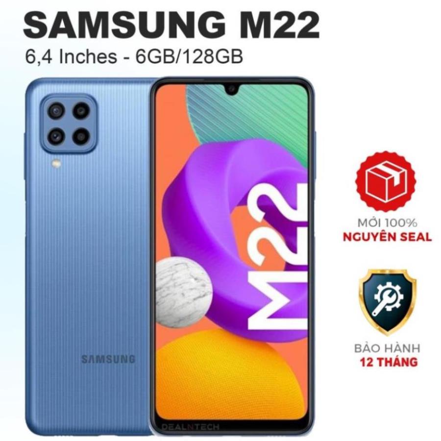 Điện thoại SAMSUNG Galaxy M22 6.4" (6GB/128GB) Chính hãng mới 100% Có Tiếng Việt - 1 Đổi 1 - Bảo Hành 1 Năm.