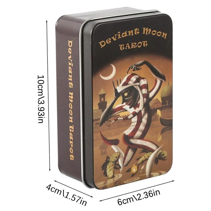 Bộ Bài Deviant-Moon Tarot Thẻ Mạ Màu, Hộp Sắt