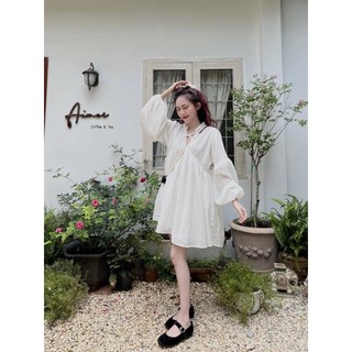 [ HÀNG CÓ SẴN ] ĐẦM BABY DOLL TAY BÍ