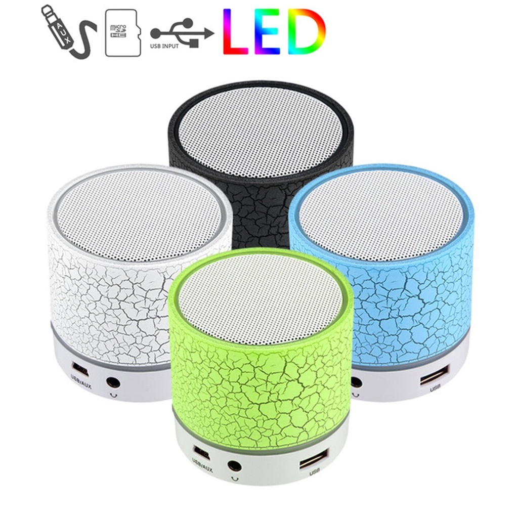 Loa Bluetooth Không Dây Mini Có Đèn Led Ban Đêm Hỗ Trợ Đọc Thẻ Nhớ TF Usb Fm Cho Điện Thoại