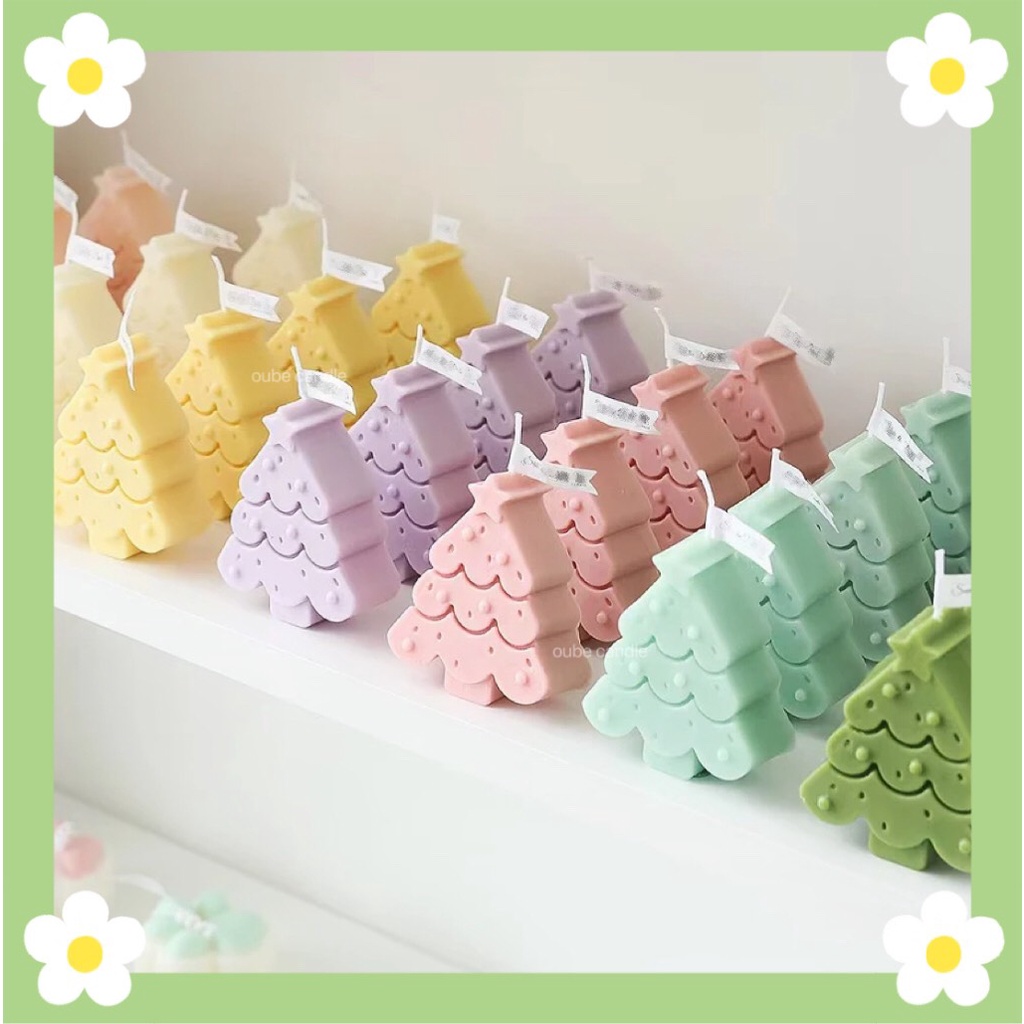 Nến Thơm Tạo Hình Cao Cấp Làm Quà Noel Trang Trí Phòng Hình Cây Thông Giáng Sinh | Oube Candle NTN3