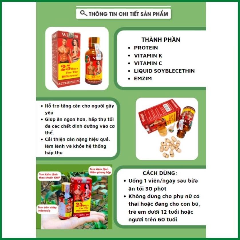 Tăng cân wisdom weight chính hãng indonesia, tăng cân an toàn không tích nước sản phẩm chính hãng