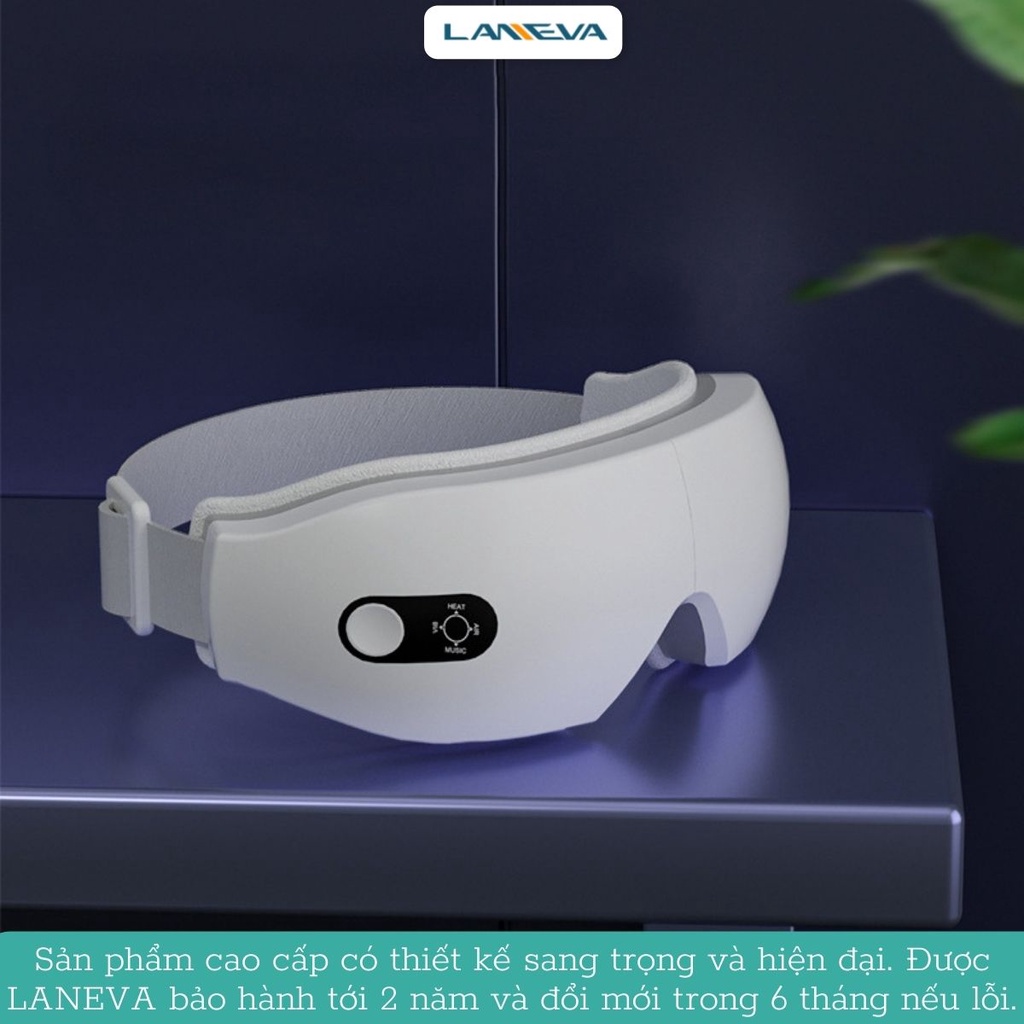 Máy Massage Mắt Chườm Nóng Xoa Bóp Nén Khí Cao Cấp LANEVA EM006, Giảm Nhức Mỏi Mắt, Làm Mờ Quầng Thâm, Giúp Thư Giãn.