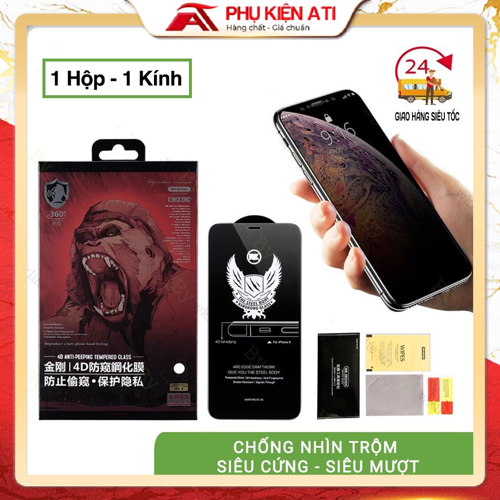 KÍNH CƯỜNG LỰC KINGKONG CHỐNG NHÌN TRỘM IPHONE CÓ HỘP VÀ KHÔNG HỘP ip 14Promax 13 promax 12 Pro 11Promax Xr, Xsmax 14Pro