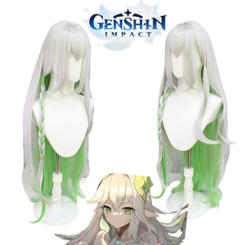 Game Genshin Impact Wig The Greater Lord Rukkhadevata Cosplay Long Hair Carnival Prop