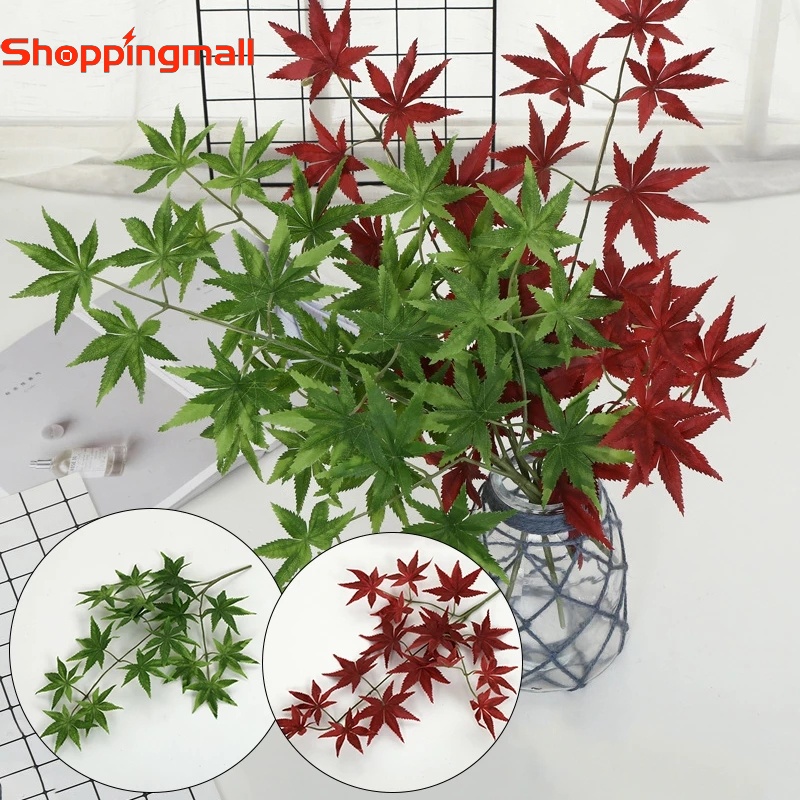 Set 4 Nhánh Lá Phong Giả Bằng Lụa Trang Trí Nhà Cửa / Halloween