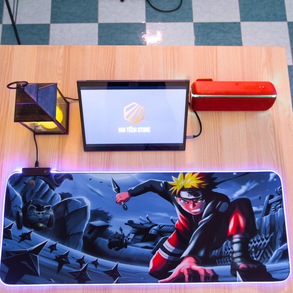 Lót chuột Anime Có LED RGB siêu đẹp, One piece, Naruto, dragon ball, đa dạng mẫu mã kích thước, Pad chuột  80x30 90x40
