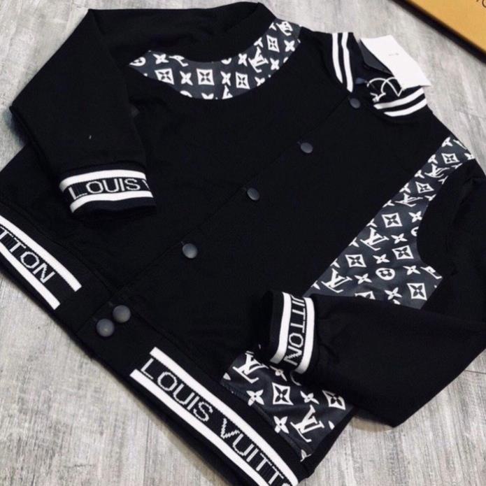 Áó Khoác , Áo Bomber Lv Chất Liệu Nỉ Bông Dày In Phối Da Cao Cấp Dễ Phối Đô Siêu Hot - Kapo2000