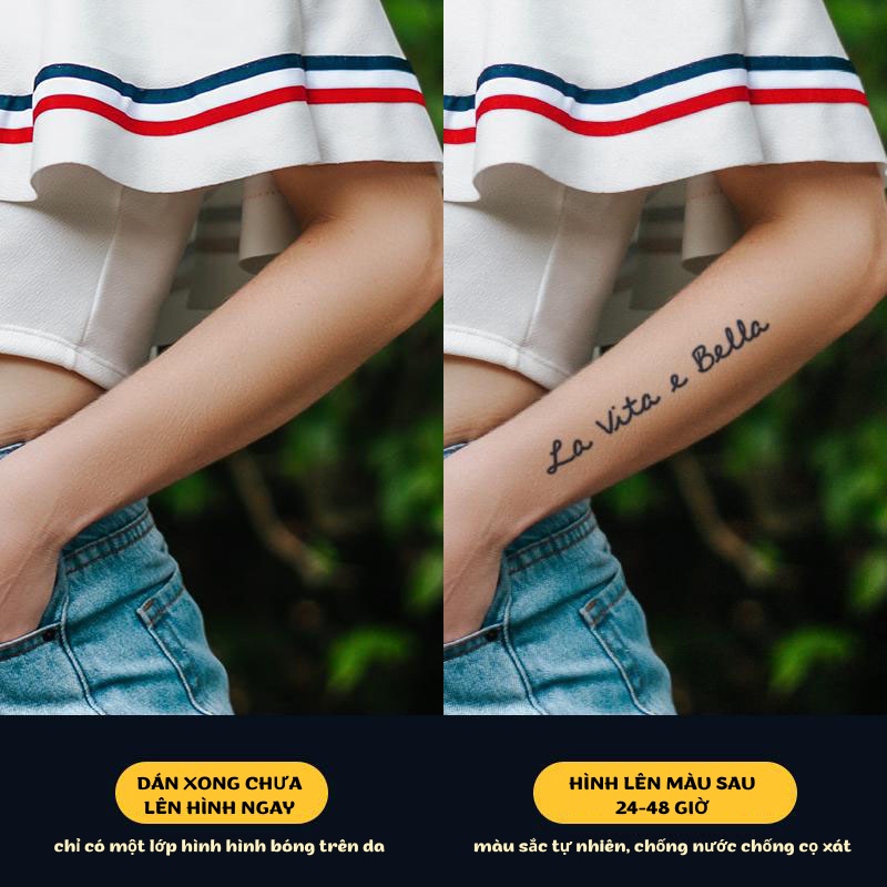 Hình Xăm Tạm Thời Thu Hút Hạnh Phúc Funtattoo Họa Tiết Hoa Văn Tiếng Phạn T001 Kéo Dài 15 Ngày Chống Nước Chống Cọ Xát