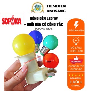 Bóng đèn led SOPOKA 1W + đuôi đèn liền phích công tắc