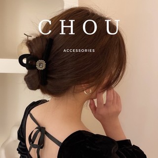 Kẹp Tóc, Buộc Tóc Nơ Đính Đá Vuông | CHOU ACCESSORIES |
