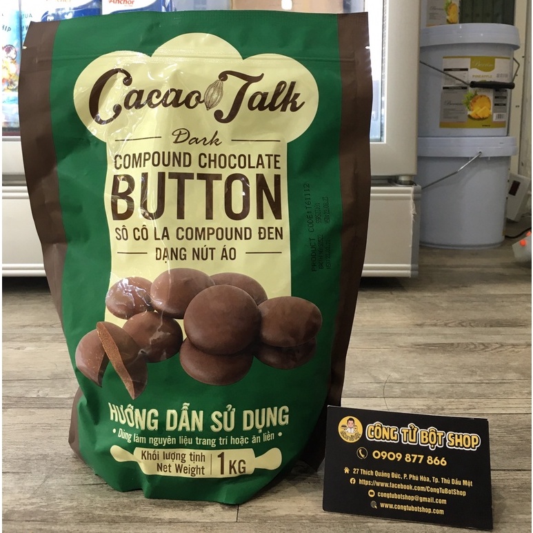 SOCOLA NÚT ÁO ĐEN CACAO TALK TÚI 1KG