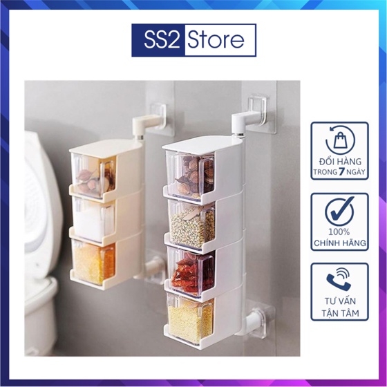Khay đựng gia vị 3 tầng dán tường