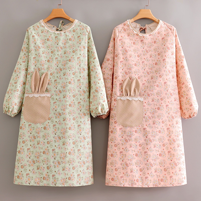 Tạp Dề Nấu Ăn Tay Dài Chất Liệu Cotton Cho Nhà Bếp