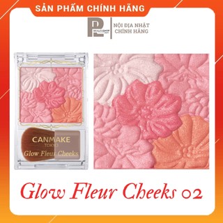 Phấn má hồng canmake glow fleur cheeks 6,3g.#02 apricot fleur