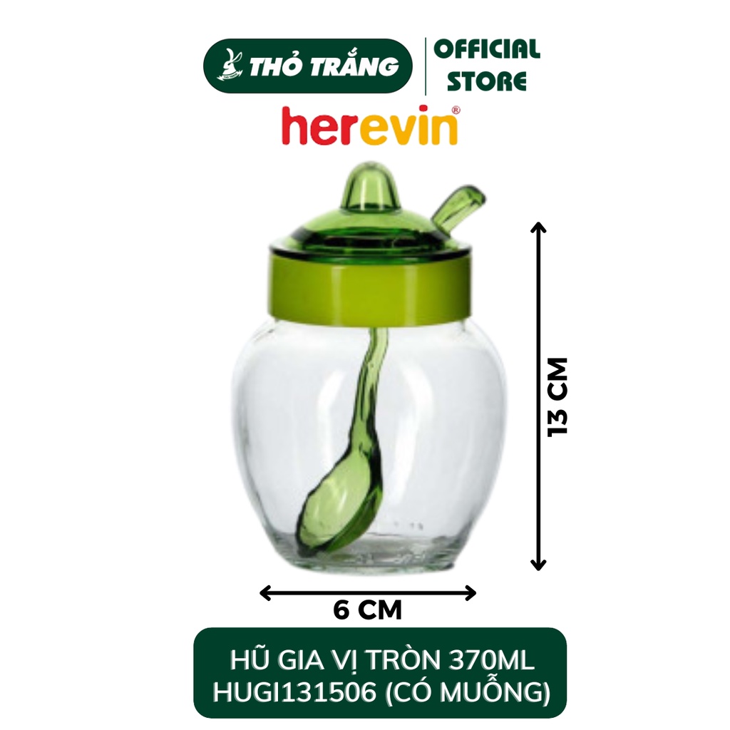 Hũ Lọ Gia Vị Thủy Tinh Tròn Herevin - Nhiều Dung Tích (Giao Màu Ngẫu Nhiên)