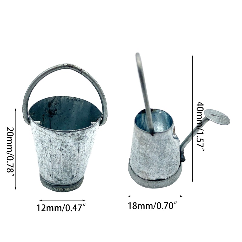 Xô Sắt Mini Đựng Nước 1 / 6 1 / 12 Trang Trí Nhà Búp Bê