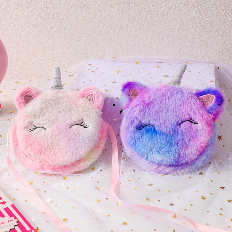 Túi Đeo Chéo Hình Kỳ Lân Hoạt Hình Xinh Xắn Dành Cho Bé