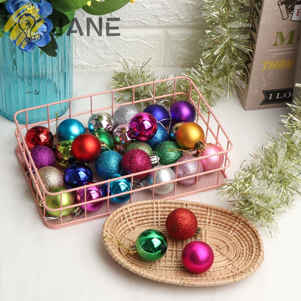 Bộ 24 quả châu cỡ 3/4/6cm treo cây thông trang trí năm mới