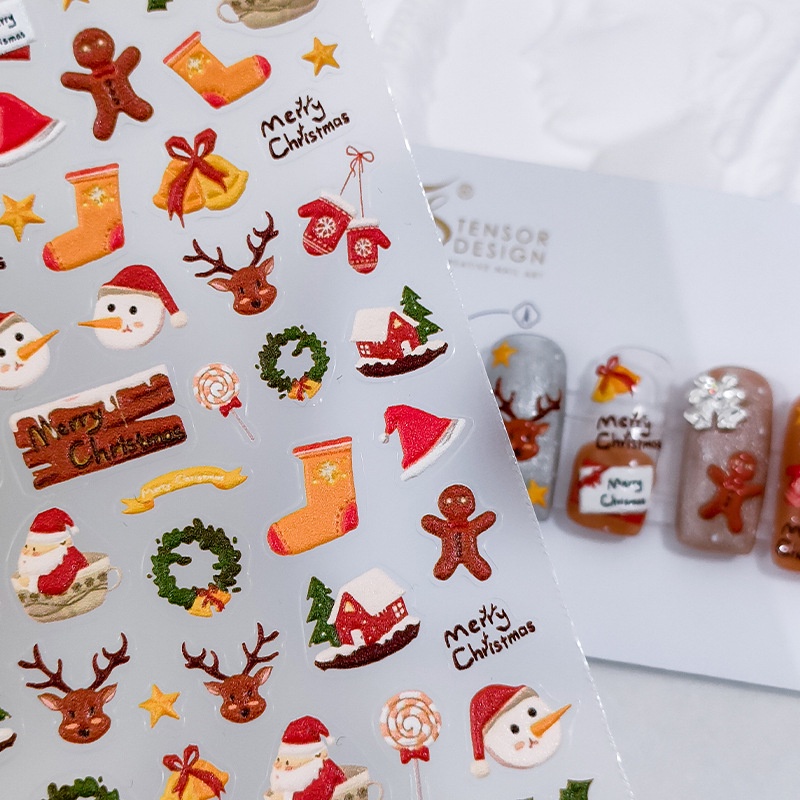 Miếng Dán Trang Trí Móng Tay Họa Tiết Giáng Sinh 5D TS-1956