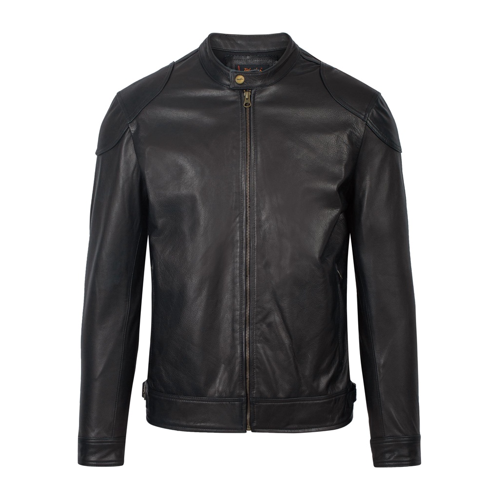 Áo khoác da nam FTT Leather Racer Jacket da dê trơn đắp vai 100% da thật