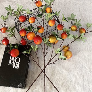 CÀNH LỰU CÀNH QUẢ HỒNG giả phụ kiện trang trí chụp ảnh. Cành lựu đỏ phú quý cắm lọ bình decor nhà cửa