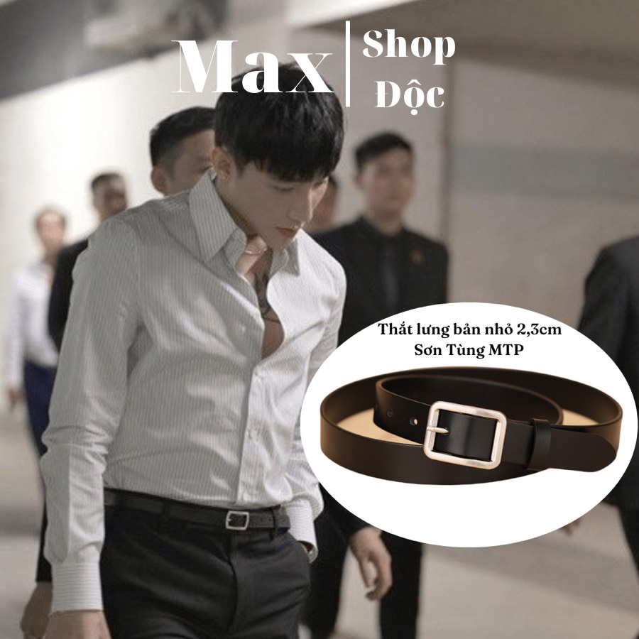 Thắt Lưng Dây Nịt Bản Nhỏ Sơn Tùng 2.3cm Dây Nịt Lưng Nam Nữ Kiểu Hàn Quốc 2.3cm Chữ Nhật Đục Lỗ May Viền Maxshopdoc