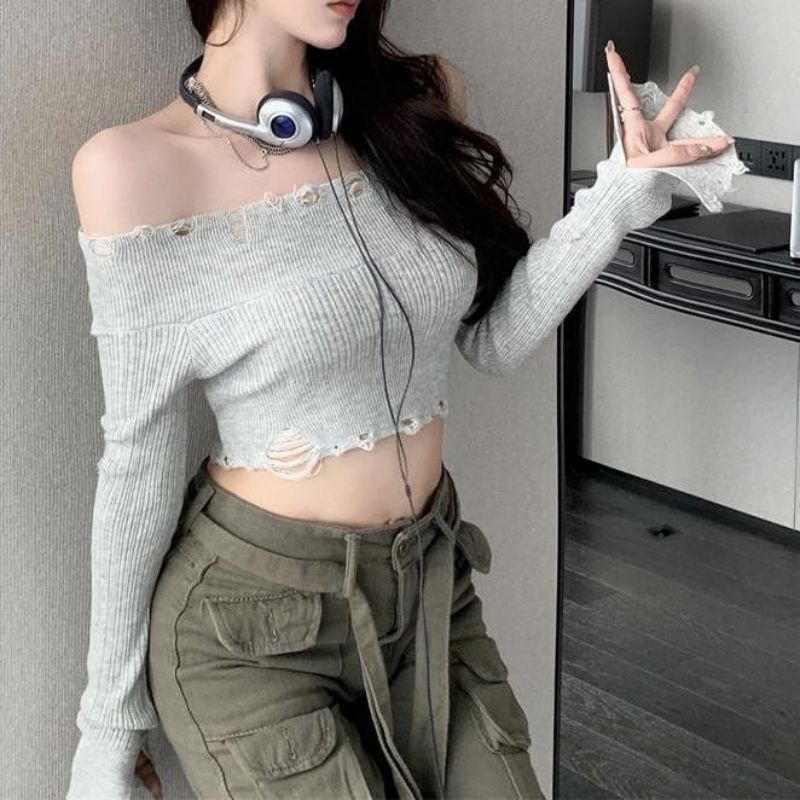 Áo Sweater Dệt Kim Mỏng Màu Sắc Đơn Giản Cho Nữ