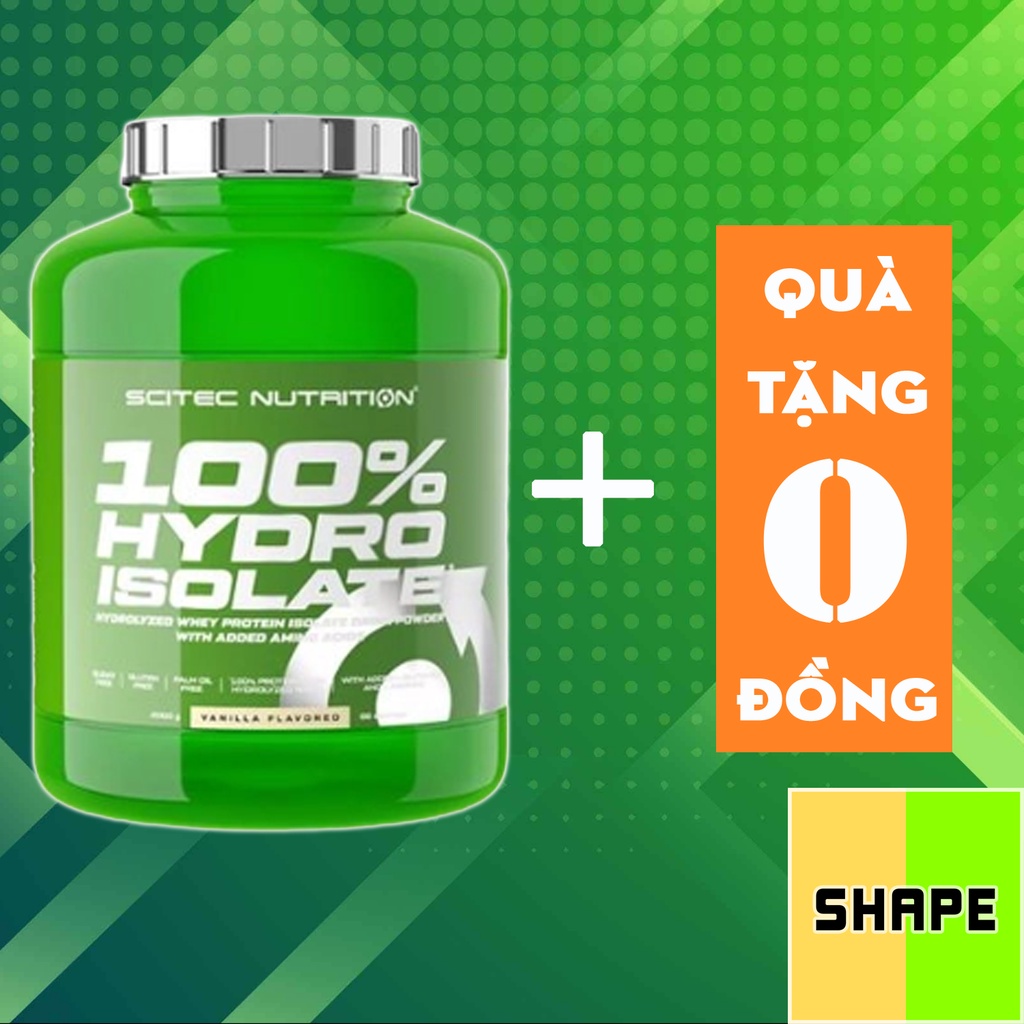Whey + Quà tặng 0 đồng | Scitec Nutrition 100% HYDRO ISOLATE - Sữa Tăng Cơ Thủy Phân 2kg - Chính Hãng SHAPE
