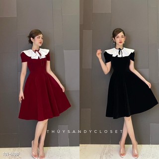 🦋🦋FREESHiP💥VÁY NHUNG CỔ PHA BÈO SEN SIÊU SỊN SÒ.HÀNG MAY KỸ ĐẸP CHUẨN ẢNH VÀ FOrm. KÈM ẢNH THẬT CHỤP SÀN CÁC CHỊ EM NHA