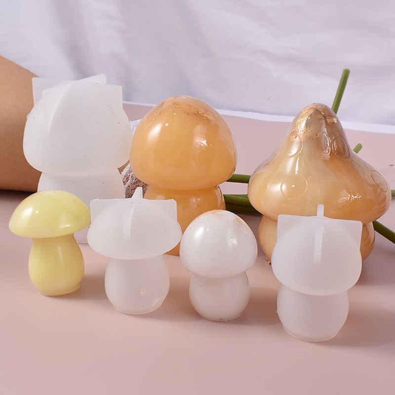 Bộ 4 Khuôn Silicon Hình Nấm Dễ Thương Dùng Làm Xà Phòng DIY