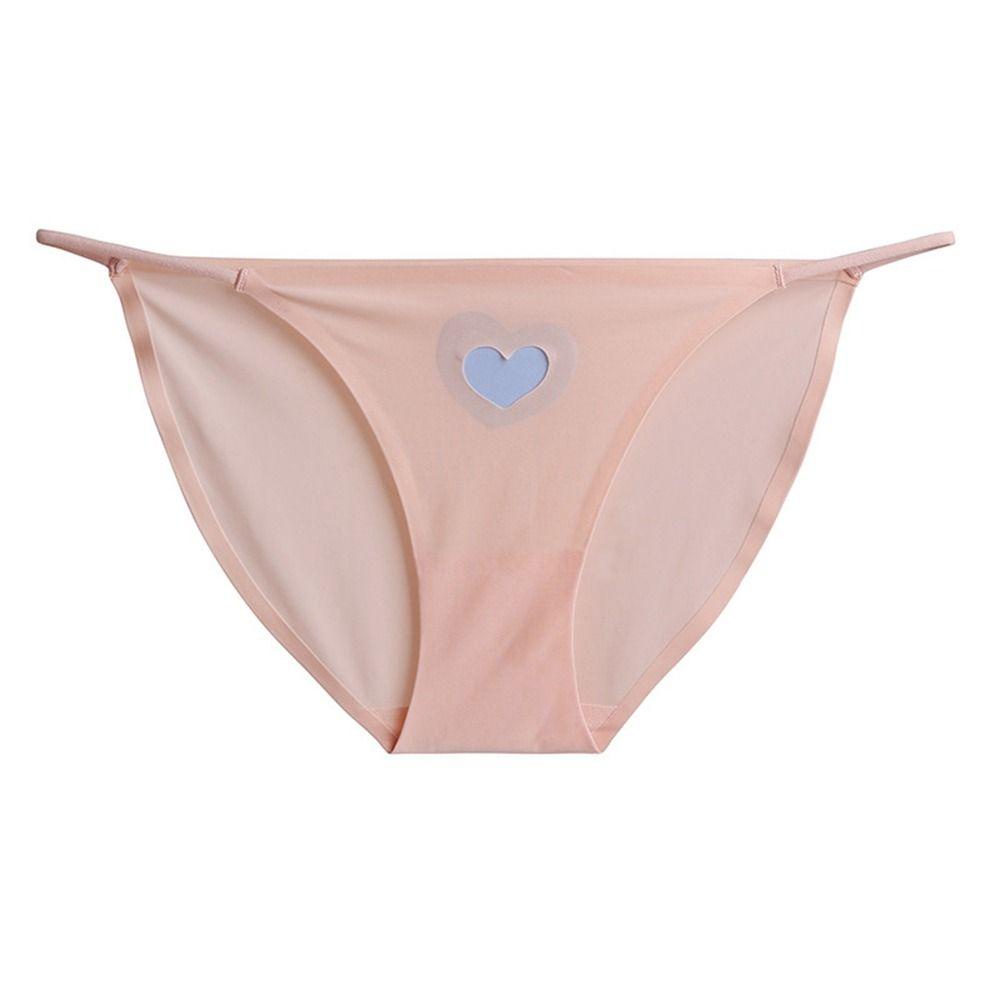 OCEANMAP Quần Lót Cotton Lưng Thấp Phối Lưới Họa Tiết Trái Tim Quyến Rũ Cho Nữ