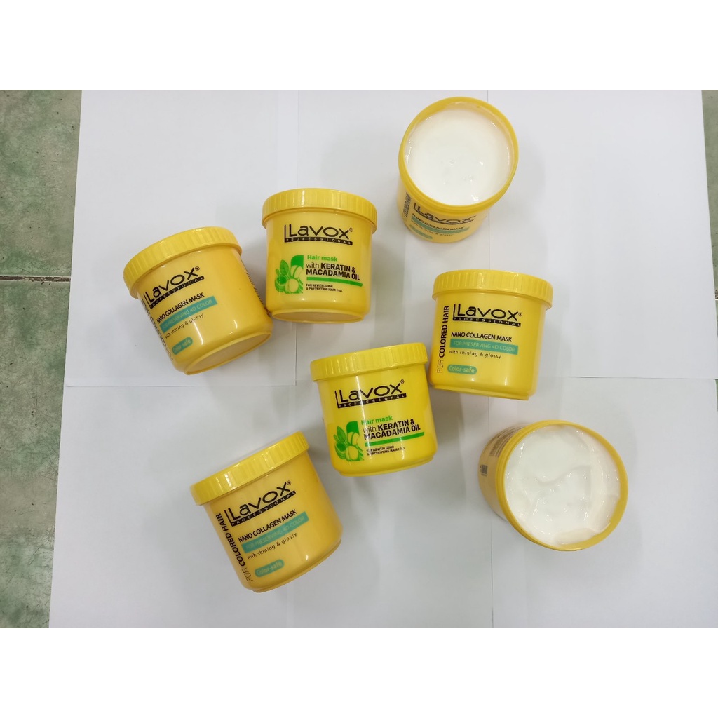 Hấp dầu Lavox Keratin Maca 500ml ủ tóc hư tổn tinh chất Nano Collagen Suôn Thẳng