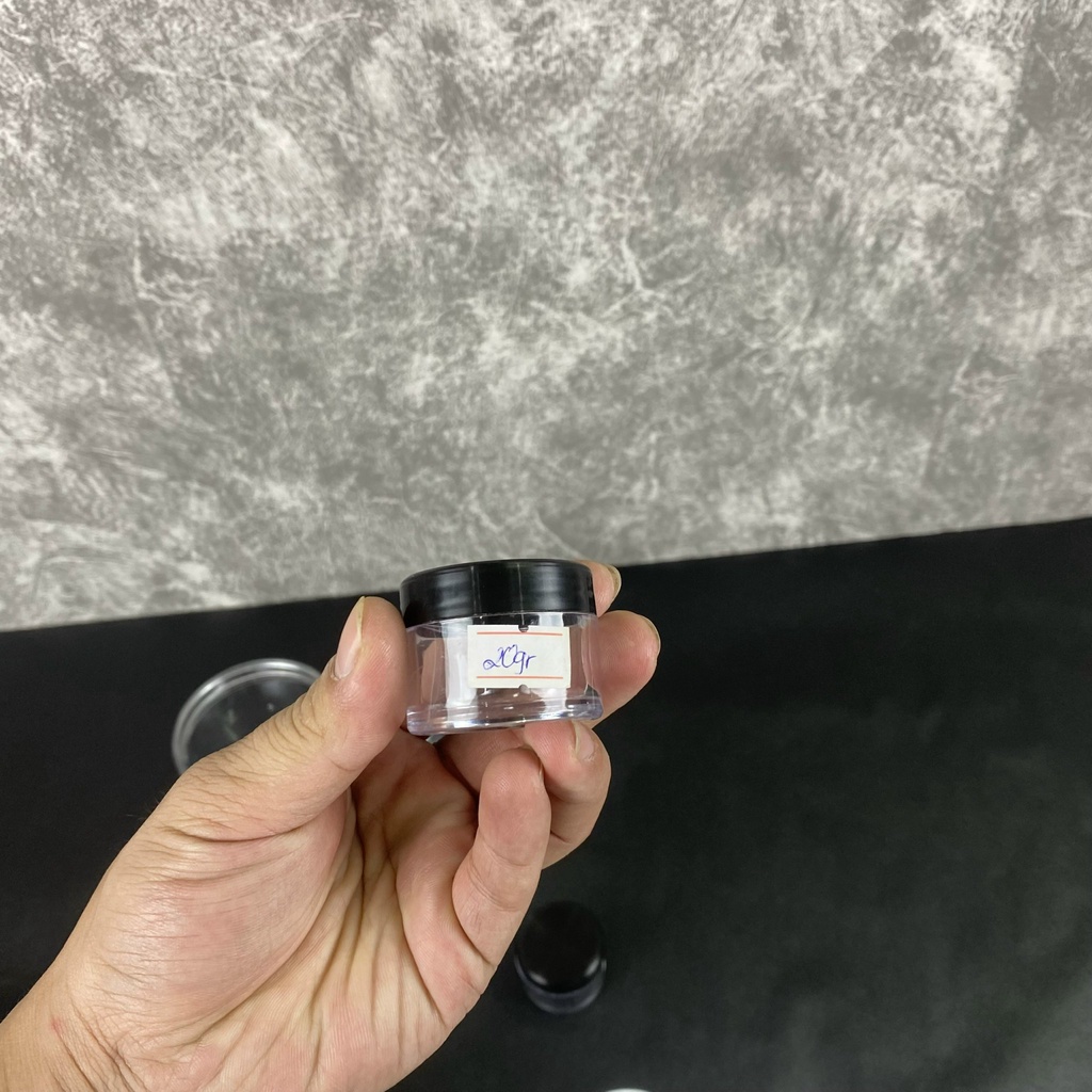 HỦ NHỰA TRONG SUỐT, NẮP ĐEN - Hủ nhỏ 3gr/ 5gr/ 10gr/ 20gr/ 30gr/ 50gr ĐỰNG MĨ PHẨM