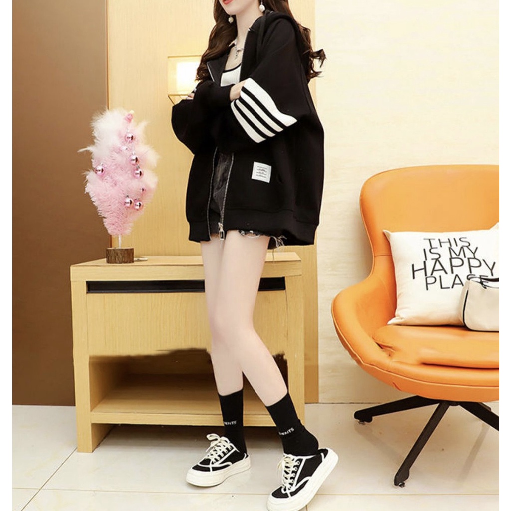(Thanh Lý Hàng Đông) Áo khoác hoodie cardigan có khóa K88 phối viền tay 3 màu, Áo nỉ Thu Đông Form rộng mới nhất 2022 | BigBuy360 - bigbuy360.vn