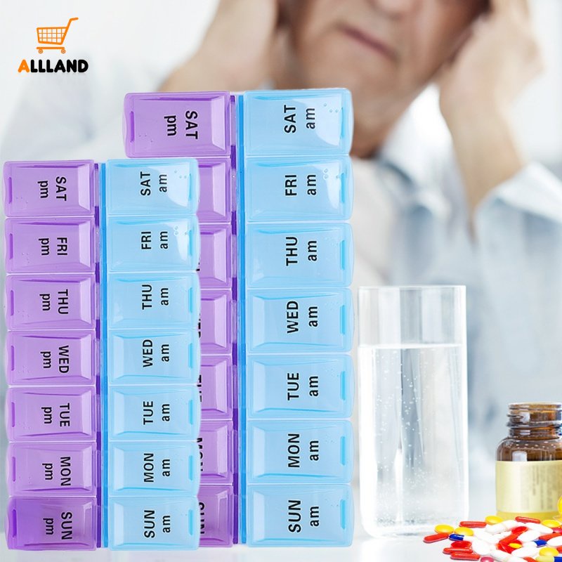 Hộp Đựng Thuốc 14 / 7 Ngày Bằng Nhựa Có Nắp Đậy Tiện Dụng