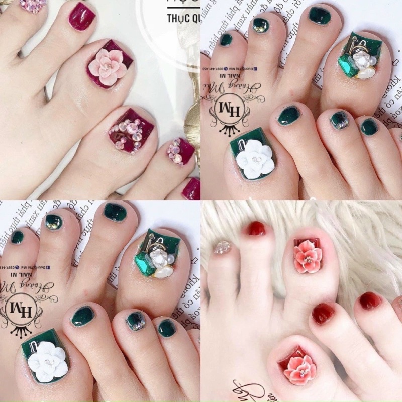 Hoa bột 100b ôm móng tay chân nn