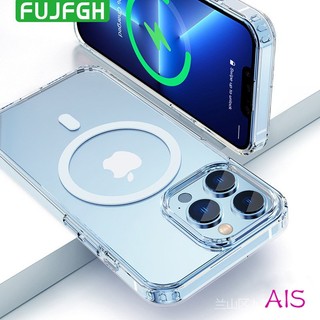 Original For Magsafe Magnetic Wireless Charging Case For iPhone 14 12 11 13 Pro MAX Mini XR Xs MAX Transparent Shockproof Cover U4EB