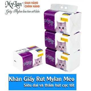Lóc 3 gói Khăn giấy rút Mỹ Lan Mèo tiện dụng