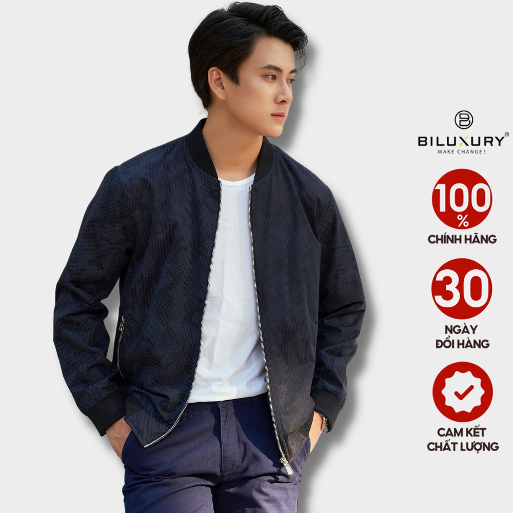 Áo khoác gió nam hai lớp Biluxury 6AG2H001TTT phom suông nhẹ kiểu cách gọn gàng mang lại vẻ ngoài trẻ trung