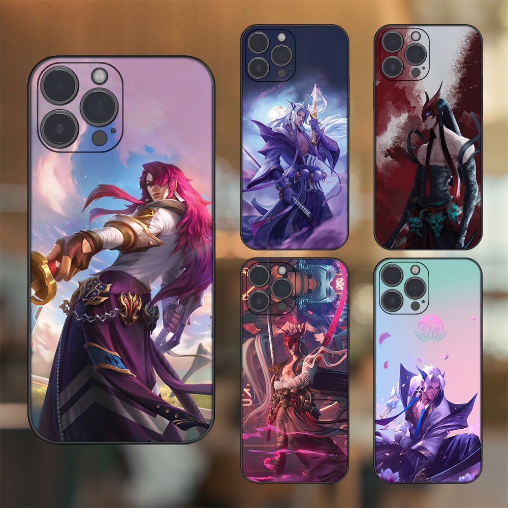 Ốp lưng iPhone 13 Pro Max dẻo đen cạnh vuông in hình Yone Liên Minh Huyền Thoại
