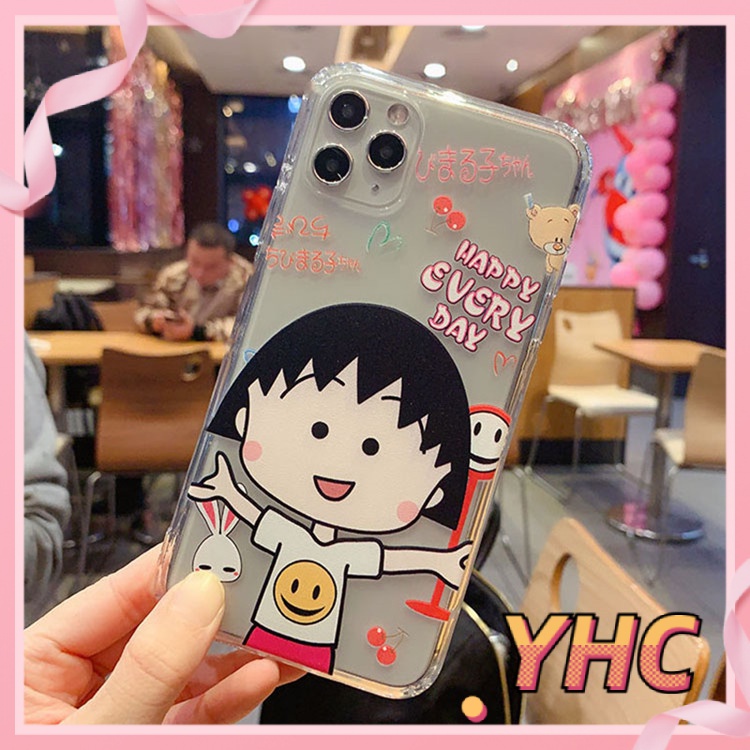 Ốp Điện Thoại Trong Suốt Họa Tiết Cherry Maruko Dễ Thương Cho iPhone 6s 6splus 7 7plus 8 8plus X XS 11 12 Pro Max Plus Promax-732